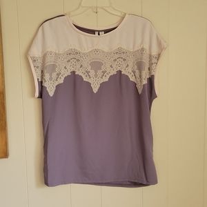 Gray blouse with lace
